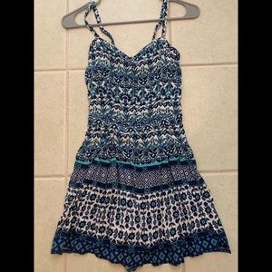 Hollister Blue and White Romper